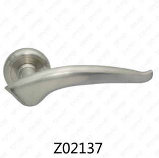 Maniglia per porta con rosetta in alluminio e lega di zinco in zama con rosetta rotonda (Z02137)