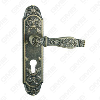 Manico della porta tirare la maniglia hardware della porta in legno manico della serratura sulla piastra per il blocco a mortasa tramite in lega di zinco o maniglia della piastra della porta in acciaio (ZM40293-DAB)