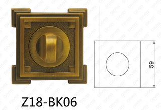 Bocchetta quadrata per maniglia per porta in alluminio in lega di zinco Zama (Z18-BK06)