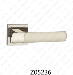 Maniglia per porta con rosetta in alluminio e lega di zinco in zama con rosetta rotonda (Z05236)