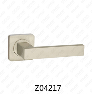 Maniglia per porta con rosetta in alluminio e lega di zinco in zama con rosetta rotonda (Z04217)