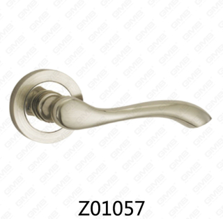 Maniglia per porta con rosetta in alluminio e lega di zinco in zama con rosetta rotonda (Z01057)