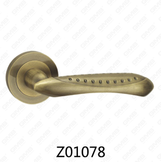 Maniglia per porta con rosetta in alluminio e lega di zinco in zama con rosetta rotonda (Z01078)