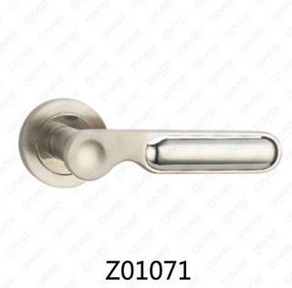 Maniglia per porta con rosetta in alluminio e lega di zinco in zama con rosetta rotonda (Z01071)