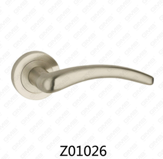 Maniglia per porta con rosetta in alluminio e lega di zinco in zama con rosetta rotonda (Z01026)