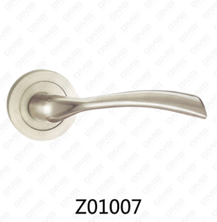 Maniglia per porta con rosetta in alluminio e lega di zinco in zama con rosetta rotonda (Z01007)