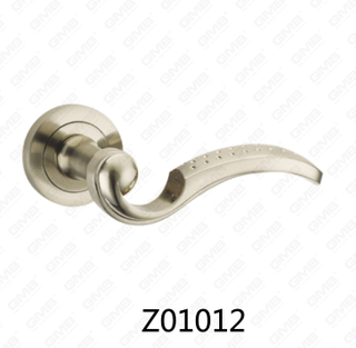 Maniglia per porta con rosetta in alluminio e lega di zinco in zama con rosetta rotonda (Z01012)