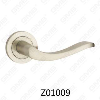 Maniglia per porta con rosetta in alluminio e lega di zinco in zama con rosetta rotonda (Z01009)