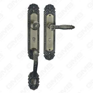 Maniglia per porta esterna in lega di zinco di alta sicurezza in ottone antico (E8315-DAB)