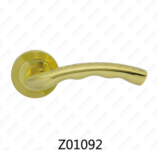 Maniglia per porta con rosetta in alluminio e lega di zinco in zama con rosetta rotonda (Z01092)