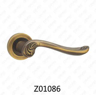 Maniglia per porta con rosetta in alluminio e lega di zinco in zama con rosetta rotonda (Z01086)