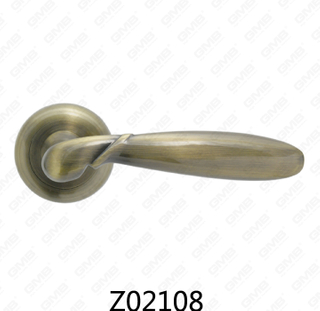 Maniglia per porta con rosetta in alluminio e lega di zinco in zama con rosetta rotonda (Z02108)