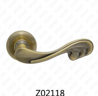 Maniglia per porta con rosetta in alluminio e lega di zinco in zama con rosetta rotonda (Z02118)