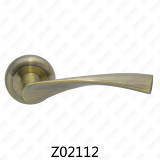 Maniglia per porta con rosetta in alluminio e lega di zinco in zama con rosetta rotonda (Z02112)