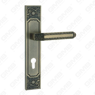 Manico della porta tirare la maniglia hardware della porta in legno manico della serratura sulla piastra per il blocco a mortasa tramite in lega di zinco o maniglia della piastra della porta in acciaio (E711-Z31-DAB)