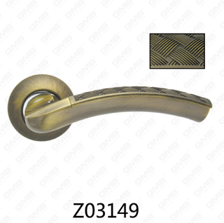 Maniglia per porta con rosetta in alluminio e lega di zinco in zama con rosetta rotonda (Z02149)