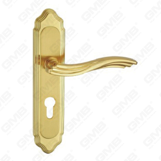 Manico della porta tirare la maniglia hardware della porta in legno manico della serratura sulla piastra per il blocco a mortasa tramite in lega di zinco o maniglia della piastra della porta in acciaio (ZM41377-GSB GPB)