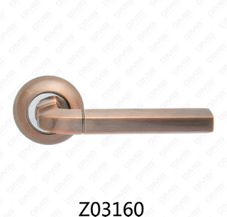Maniglia per porta con rosetta in alluminio e lega di zinco in zama con rosetta rotonda (Z02160)