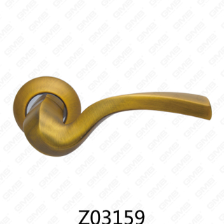 Maniglia per porta con rosetta in alluminio e lega di zinco in zama con rosetta rotonda (Z02159)