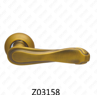 Maniglia per porta con rosetta in alluminio e lega di zinco in zama con rosetta rotonda (Z02158)