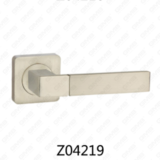 Maniglia per porta con rosetta in alluminio e lega di zinco in zama con rosetta rotonda (Z04219)