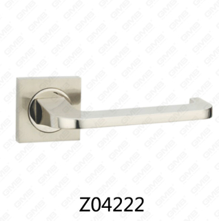 Maniglia per porta con rosetta in alluminio e lega di zinco in zama con rosetta rotonda (Z04222)