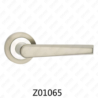 Maniglia per porta con rosetta in alluminio e lega di zinco in zama con rosetta rotonda (Z01065)