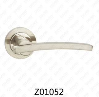 Maniglia per porta con rosetta in alluminio e lega di zinco in zama con rosetta rotonda (Z01052)