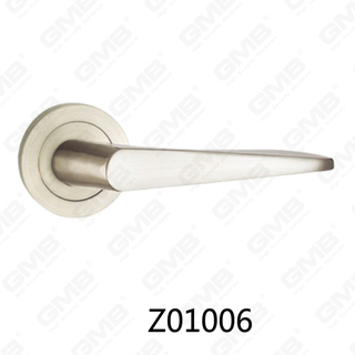Maniglia per porta con rosetta in alluminio e lega di zinco in zama con rosetta rotonda (Z01006)
