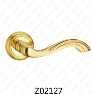 Maniglia per porta con rosetta in alluminio e lega di zinco in zama con rosetta rotonda (Z02127)