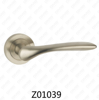Maniglia per porta con rosetta in alluminio e lega di zinco in zama con rosetta rotonda (Z01039)