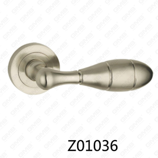 Maniglia per porta con rosetta in alluminio e lega di zinco in zama con rosetta rotonda (Z01036)