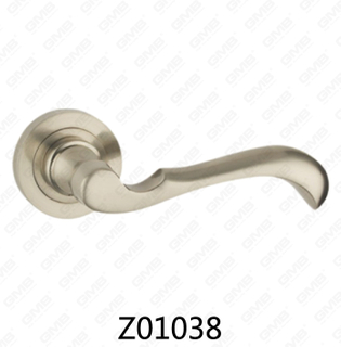 Maniglia per porta con rosetta in alluminio e lega di zinco in zama con rosetta rotonda (Z01038)
