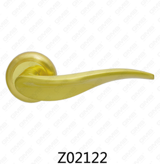 Maniglia per porta con rosetta in alluminio e lega di zinco in zama con rosetta rotonda (Z02122)