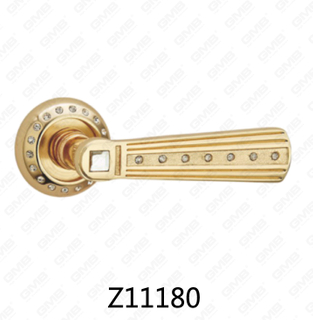 Maniglia per porta con rosetta in alluminio e lega di zinco in zama con rosetta rotonda (Z11180)