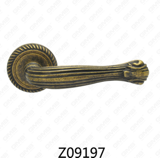Maniglia per porta con rosetta in alluminio e lega di zinco in zama con rosetta rotonda (Z09197)