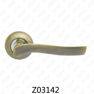 Maniglia per porta con rosetta in alluminio e lega di zinco in zama con rosetta rotonda (Z02142)