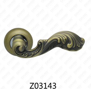 Maniglia per porta con rosetta in alluminio e lega di zinco in zama con rosetta rotonda (Z02143)