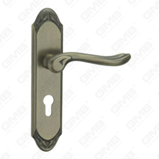 Manico della porta tirare la maniglia hardware della porta in legno manico della serratura sulla piastra per il blocco a mortasa tramite in lega di zinco o maniglia della piastra della porta in acciaio (CM577-C100-dab)