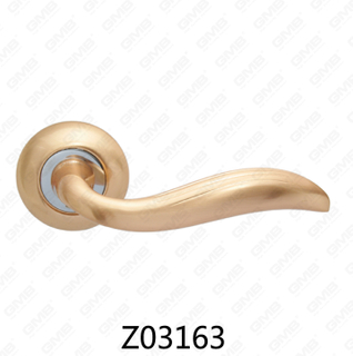 Maniglia per porta con rosetta in alluminio e lega di zinco in zama con rosetta rotonda (Z02163)