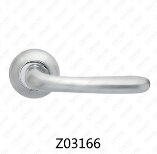 Maniglia per porta con rosetta in alluminio e lega di zinco in zama con rosetta rotonda (Z02166)