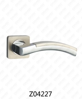 Maniglia per porta con rosetta in alluminio e lega di zinco in zama con rosetta rotonda (Z04227)