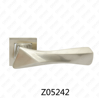Maniglia per porta con rosetta in alluminio e lega di zinco in zama con rosetta rotonda (Z05242)