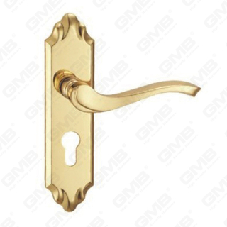 Manico della porta tirare la maniglia hardware della porta in legno manico della porta sulla piastra per il blocco a mortasa tramite in lega di zinco o maniglia della piastra della porta in acciaio (ZM61013-PVD)