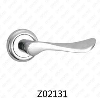 Maniglia per porta con rosetta in alluminio e lega di zinco in zama con rosetta rotonda (Z02131)
