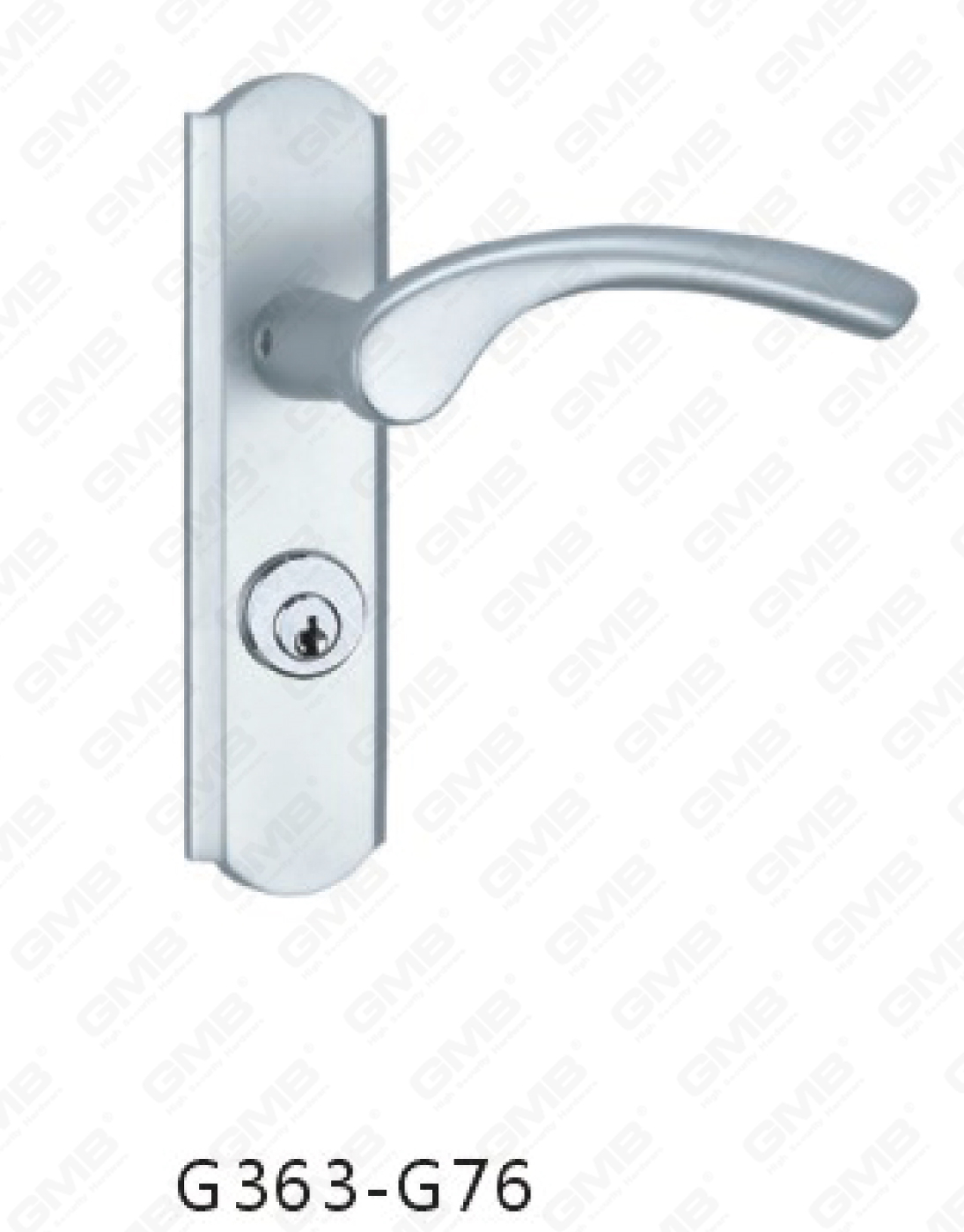 Maniglia per porta in alluminio ossigenato su maniglia per porta piastra piastra (G363-G76)